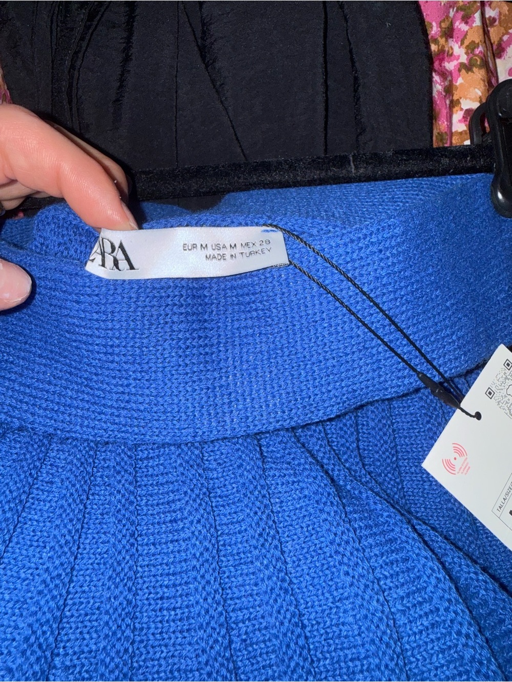 NWT Zara Cobalt Blue Ribbed Knit Skirt - Picture 5 of 5